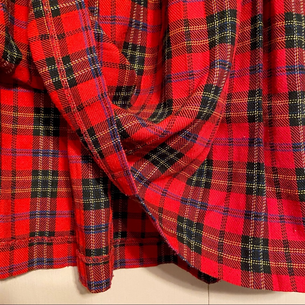 TRUE VINTAGE/Retro Dark Academia Red Plaid/Tartan Skirt - Picture 7 of 11